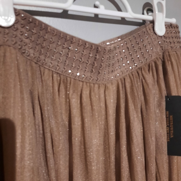 Taupe Pleated Skirt - Picture 2 of 2